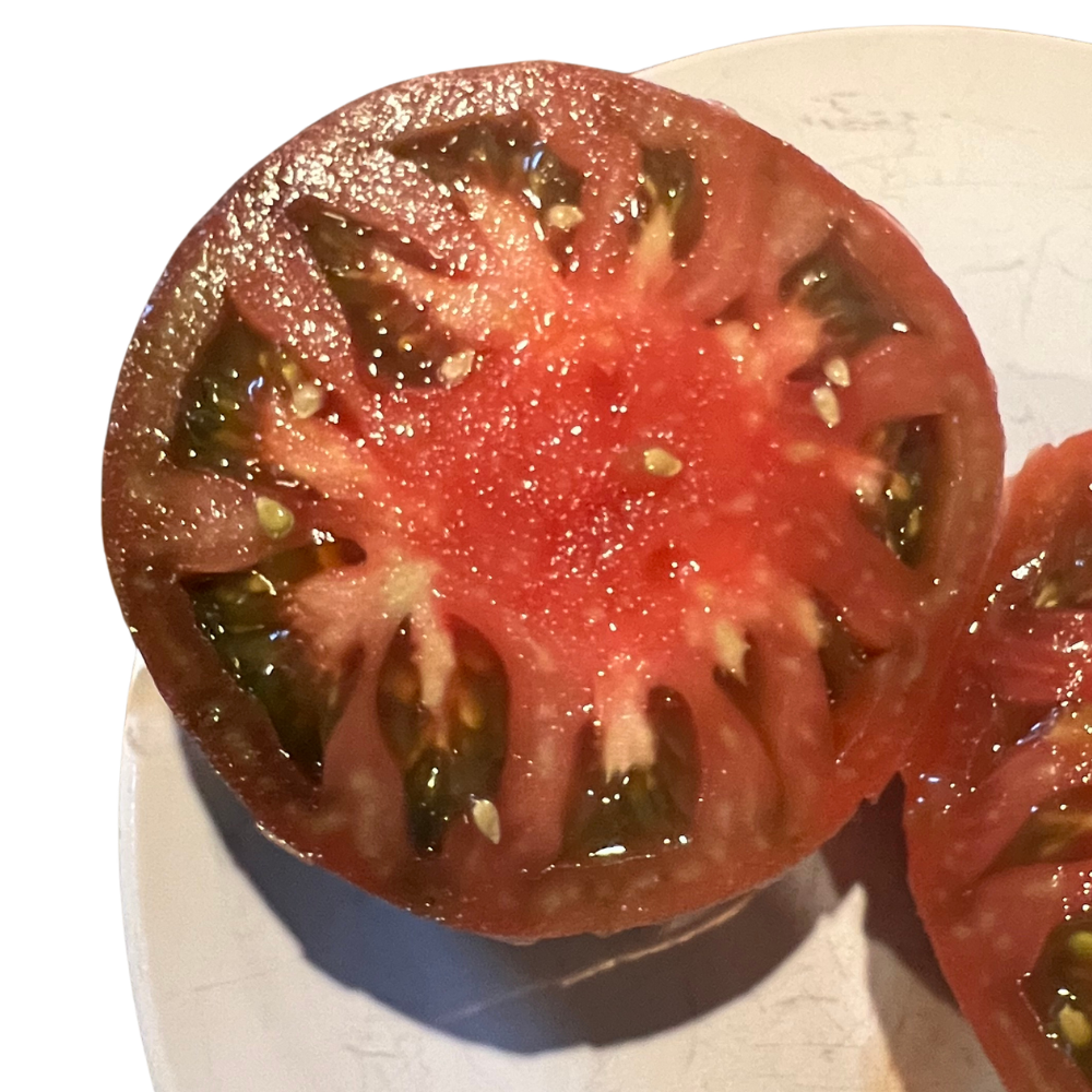 Inside of a black tomato -Norwich Meadows Farm