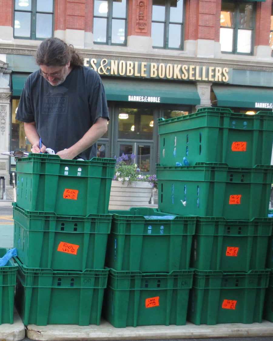 Norwich Meadows Farm staff preparing wholesale produce orders in New York City