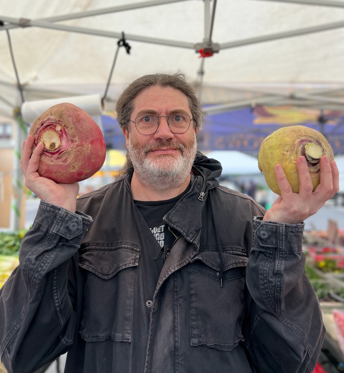 Rutabaga and Turnip found in CSA box at Union Square Farmers Market