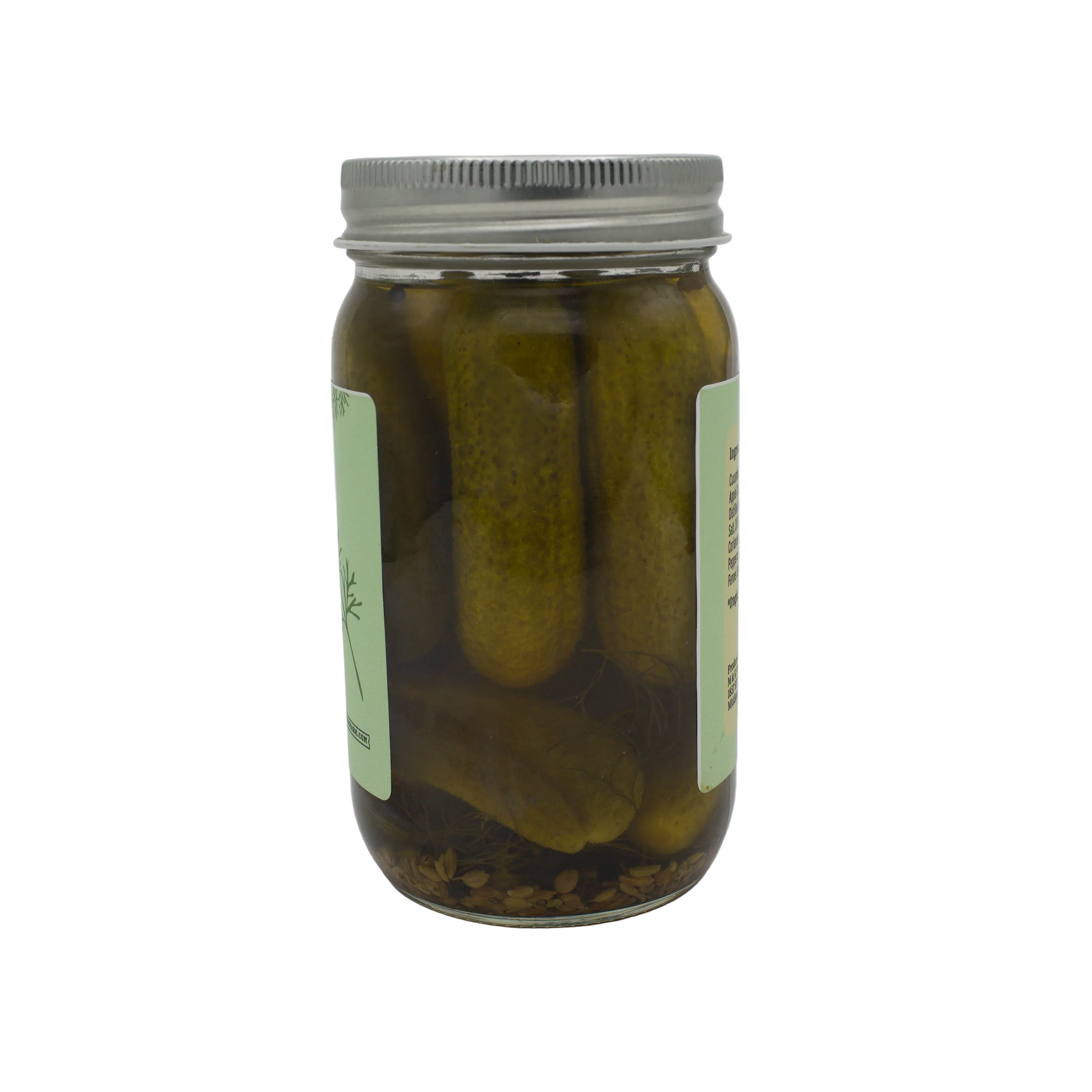 Full product shot of dill pickles from Norwich Meadows