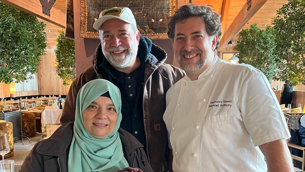 Chef Michael Anthony of restaurant Gramercy Tavern and farmers / owners of Norwich Meadows Farm Zaid and Haifa Kurdieh meet for dinner featuring the farm's produce.