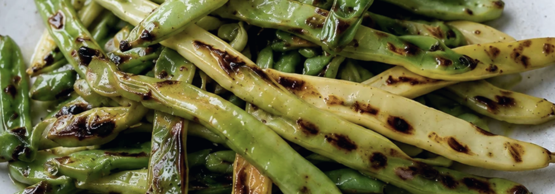 Grilled Romano Beans from norwich Meadows Farm.